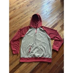 Burton Mens Dryride 1/4 Zip Ski Hoodie Red/Brown Size Large Outdoors Snow Gear